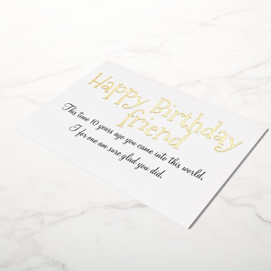 Happy Birthday Friend Folie Card Folie Uitnodiging (Gedraaid)