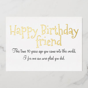 Happy Birthday Friend Folie Card Uitnodiging