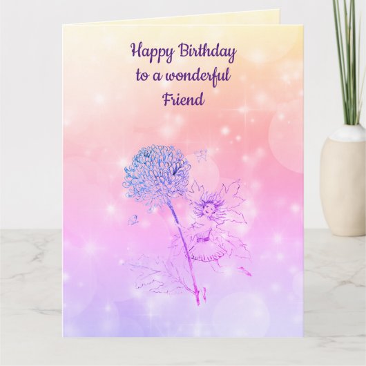 Happy Birthday Friend Kaart (Voorkant)