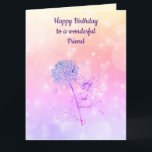 Happy Birthday Friend Kaart<br><div class="desc">Prachtig ventilatorontwerp Fairy Happy Birthday Friend Wenskaart.</div>