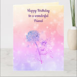 Happy Birthday Friend Kaart<br><div class="desc">Prachtig ventilatorontwerp Fairy Happy Birthday Friend Wenskaart.</div>