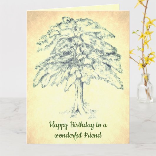 Happy Birthday Friend Kaart (Gele Bloem)