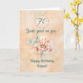 Happy Birthday Friend Waterverf Cactus Kaart (Gele Bloem)
