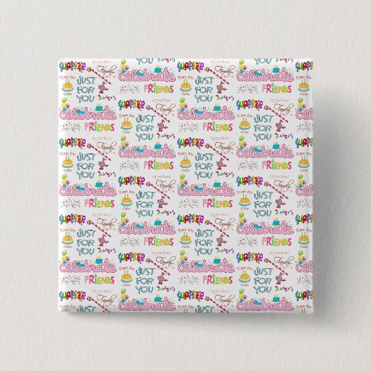 Happy Birthday Friends Family Surprise Button (Voorkant)