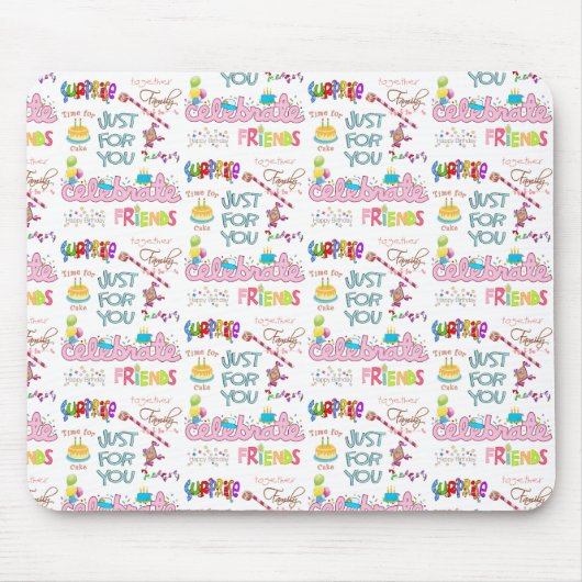 Happy Birthday Friends Family Surprise Muismat (Voorkant)