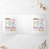 Happy Birthday Friends Family Tri-Fold Card Drieluik Kaart (Binnen)