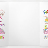 Happy Birthday Friends Family Tri-Fold Card Drieluik Kaart (Binnenkant midden)