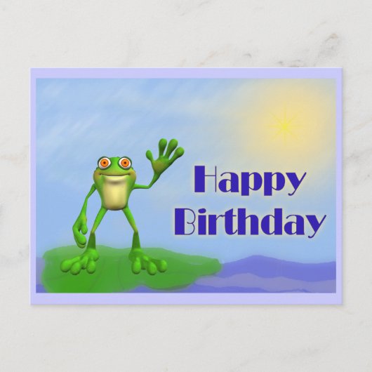 Happy Birthday Frog Briefkaart (Voorkant)