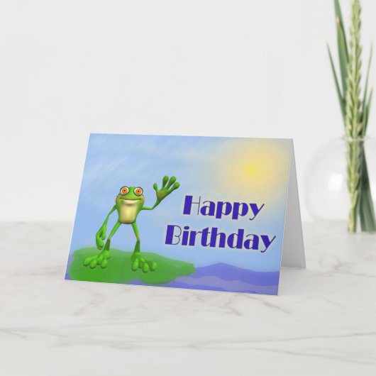 Happy Birthday Frog Kaart (Voorkant)