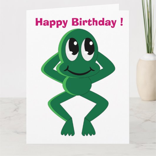 "HAPPY BIRTHDAY" FROG KAART (Voorkant)