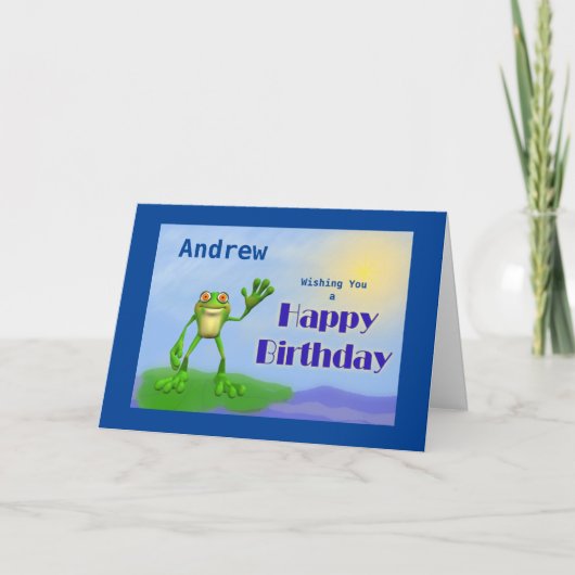 Happy Birthday Frog Kaart (Voorkant)