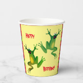 Happy Birthday Frog Paper Cups Papieren Bekers (Achterkant)