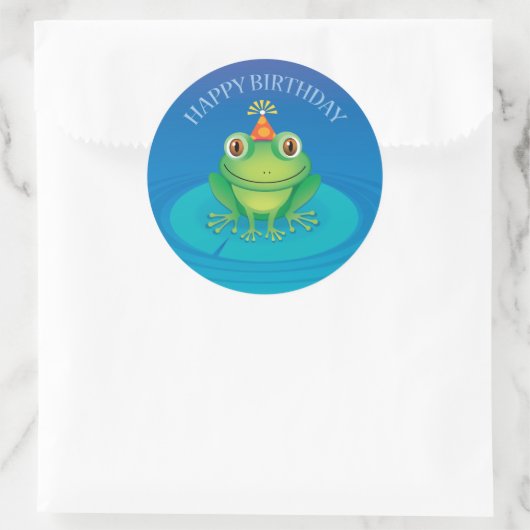 Happy Birthday Frog Sticker (Tas)