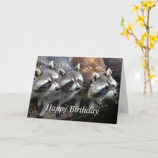 Happy Birthday from all us Animals Kaart (Gele Bloem)