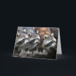 Happy Birthday from all us Animals Kaart<br><div class="desc">Happy Birthday from all us animals.   Raccoons from the whole Group,  Family or Friends Cute Animal</div>