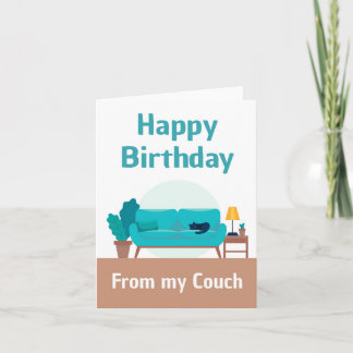 Happy Birthday From My Couch Funny Quarantine Card Kaart