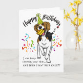 Happy Birthday from Your Beagle Dog Buddy Kaart (Gele Bloem)