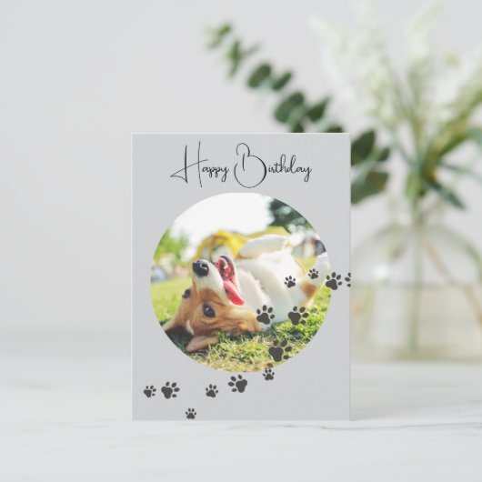 Happy Birthday from Your Furry Friend 2 Photos Briefkaart (Staand voorkant)