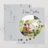 Happy Birthday from Your Furry Friend 2 Photos   Briefkaart (Voorkant / Achterkant)