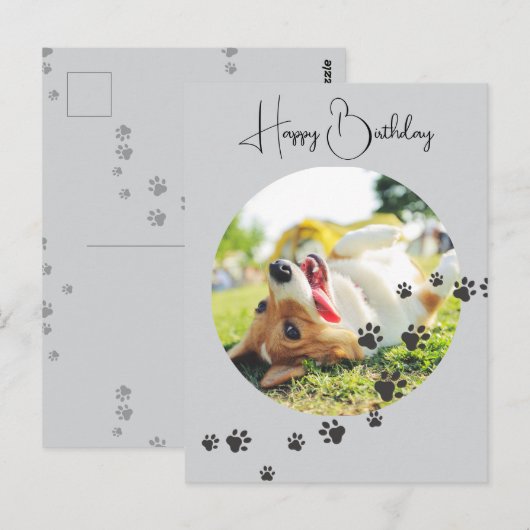 Happy Birthday from Your Furry Friend 2 Photos Briefkaart (Voorkant / Achterkant)