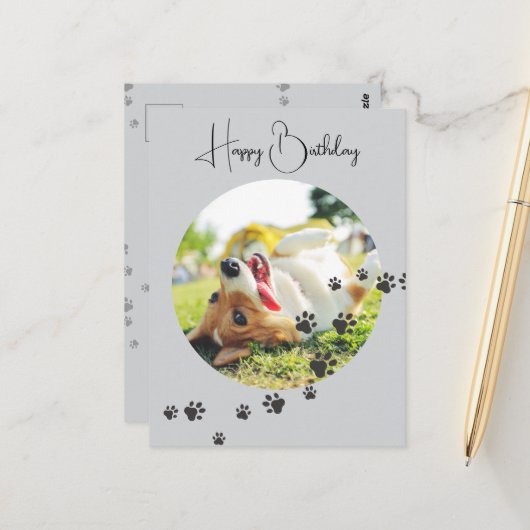 Happy Birthday from Your Furry Friend 2 Photos   Briefkaart (Voorkant / Achterkant in situ)