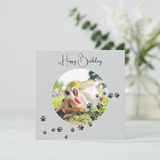 Happy Birthday from Your Furry Friend 2 Photos   Kaart (Staand voorkant)