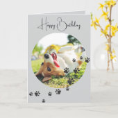 Happy Birthday from Your Furry Friend 2 Photos   Kaart (Gele Bloem)