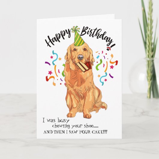 Happy Birthday from Your Golden Retriever Dog Kaart (Voorkant)
