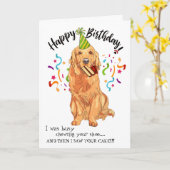 Happy Birthday from Your Golden Retriever Dog Kaart (Gele Bloem)