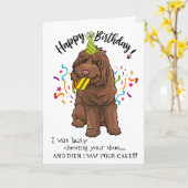 Happy Birthday from Your Labradoodle Buddy Kaart (Gele Bloem)