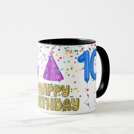 Happy Birthday Fun 10e mijlpaal Mok (Voorkant rechts)
