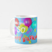 Happy Birthday Fun 50th Milestone Specialized Koffiemok (Voorkant links)