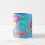 Happy Birthday Fun 65th Milestone Specialized Tweekleurige Koffiemok (Center)