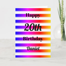 Happy Birthday Fun Bold Kleurrijke Strepen Aanpass Kaart