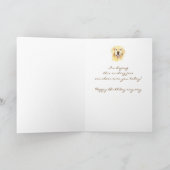 Happy Birthday Fun Cheerful Golden Retriever Kaart (Binnen)