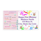 Happy Birthday FUN Cupcake Adreslabel Etiket (Voorkant)