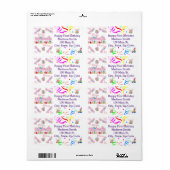 Happy Birthday FUN Cupcake Adreslabel Etiket (Full Sheet)