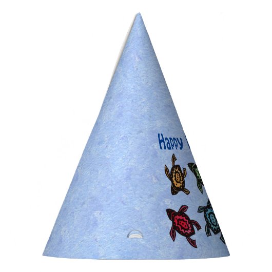 Happy Birthday Fun Group of Turtles Kleurrijke Sch Feesthoedjes (Links)