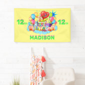 Happy Birthday Fun Kinder Banner Voeg naam en leef (Insitu)