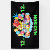 Happy Birthday Fun Kinder Banner Voeg naam en leef (Verticaal)