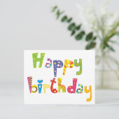 Happy Birthday Fun Letters Briefkaart (Staand voorkant)
