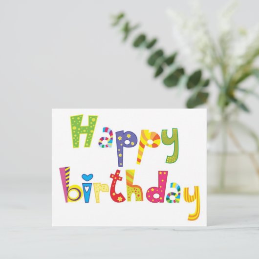 Happy Birthday Fun Letters Briefkaart (Staand voorkant)