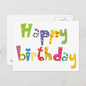 Happy Birthday Fun Letters Briefkaart (Voorkant / Achterkant)