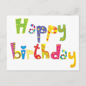 Happy Birthday Fun Letters Briefkaart (Voorkant)