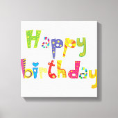 Happy Birthday Fun Letters Canvas Afdruk (Voorkant)
