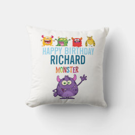 Happy Birthday FUN Monsters kids cute Kussen