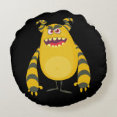 Happy Birthday FUN Monsters kids cute Rond Kussen (Achterkant)