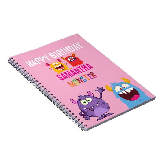 Happy Birthday FUN Monsters kids Notitieboek (Rechterzijde)