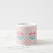 Happy Birthday Fun Mug, Cute Pink Rainbow Espresso Kop (Voorkant)