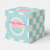 Happy Birthday Fun Party Box, Blue Checkered Bedankdoosjes (Achterkant)